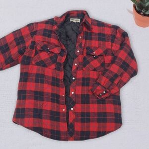 MARK'S Trendy Thick Cozy Red Quilted Shirt Jacket